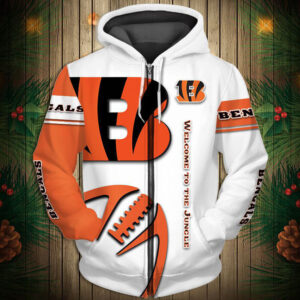 National Football League Cincinnati Bengals Team Log Printed Hoodie