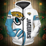 National Football League Jacksonville Jaguars Team Log Printed Hoodie