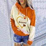 NFL Cleveland Browns Heart shape Long sleeve drawstring pullover hoodie for ladies