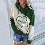 NFL Philadelphia Eagles Heart shape Long sleeve drawstring pullover hoodie for ladies