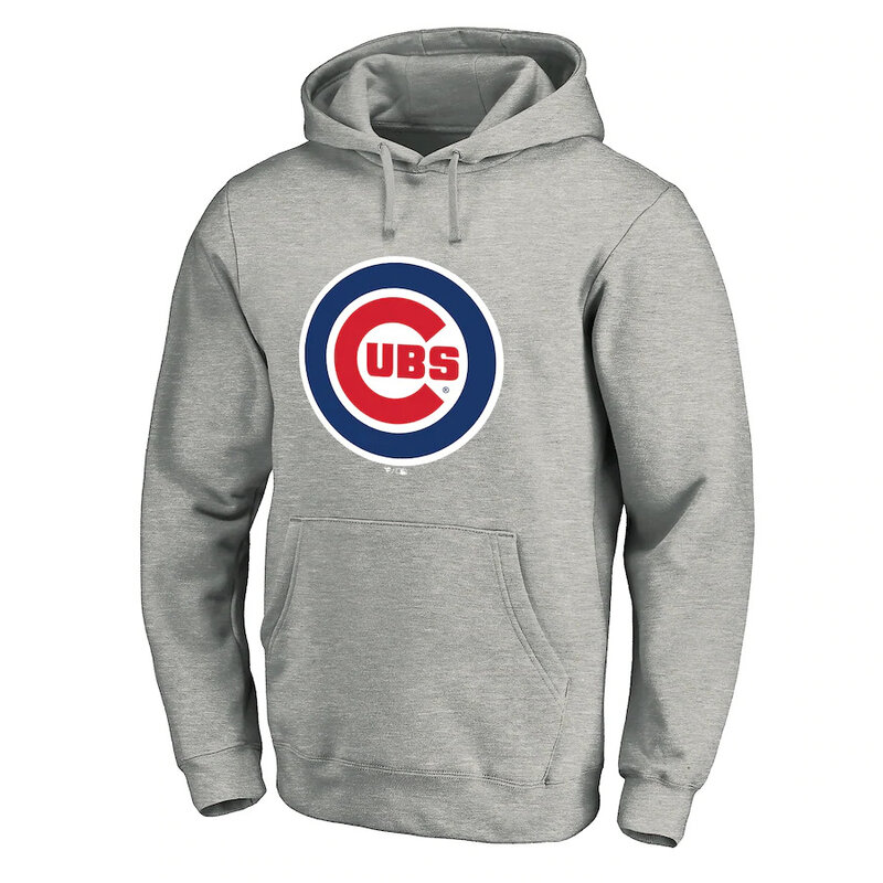 mlb merchandise - MLB Chicago Cubs Pullover Baseball Hoodie Grey,long sleeve drawstring hooded sweatshirt,two pockets