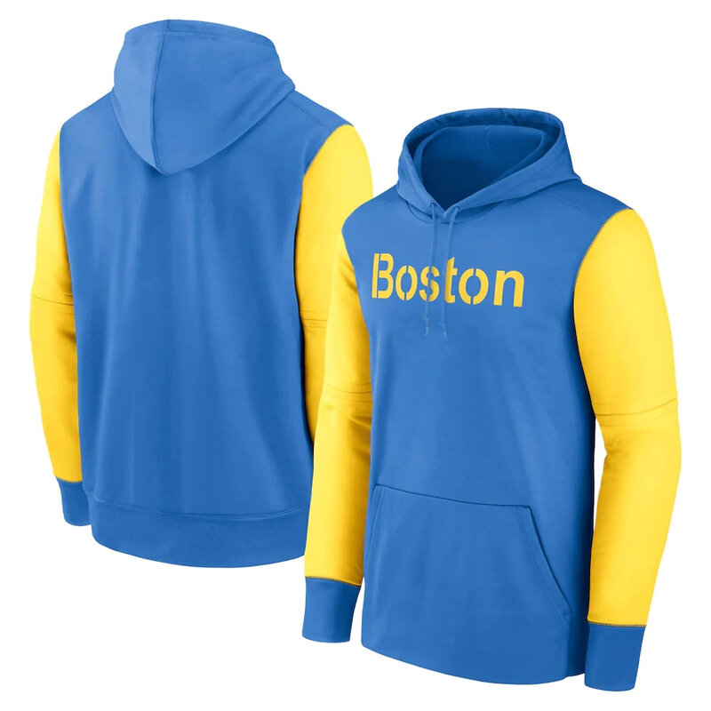 Boston Red Sox baseball Gear - MLB Gear Boston Red Sox Pullover Hoodie Blue,long sleeve drawstring hooded baseball apparel with front pockets
