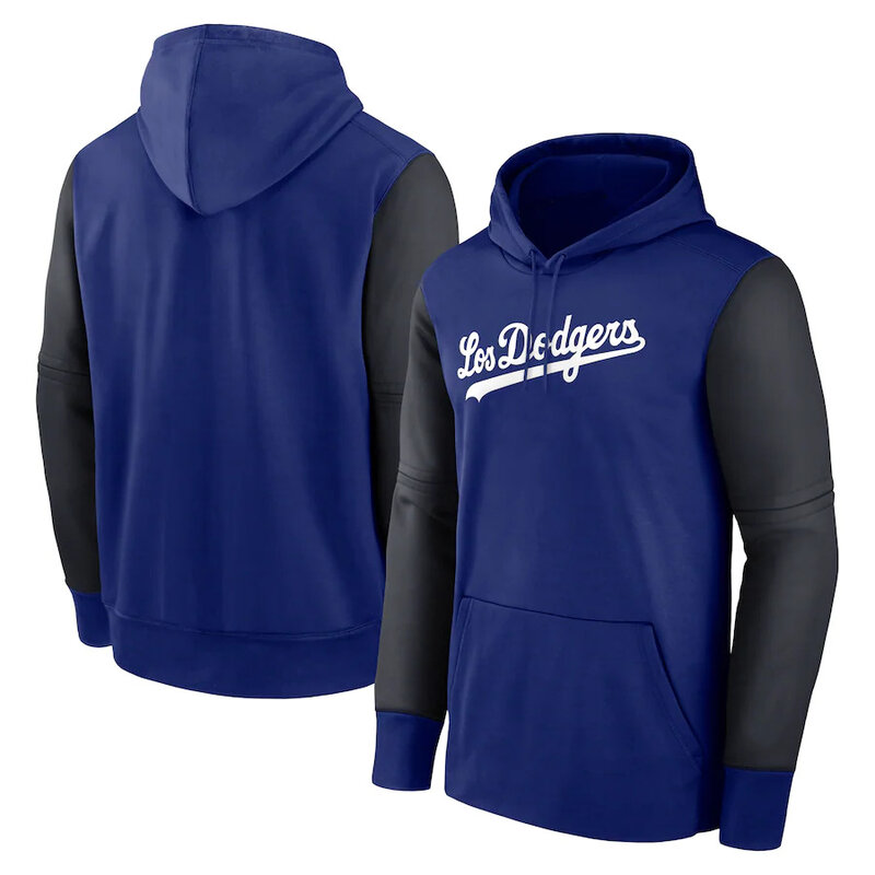 MLB Gear Los Angeles Dodgers Pullover Hoodie,long sleeve baseball hooded sweatshirt with drawstring and two pocket