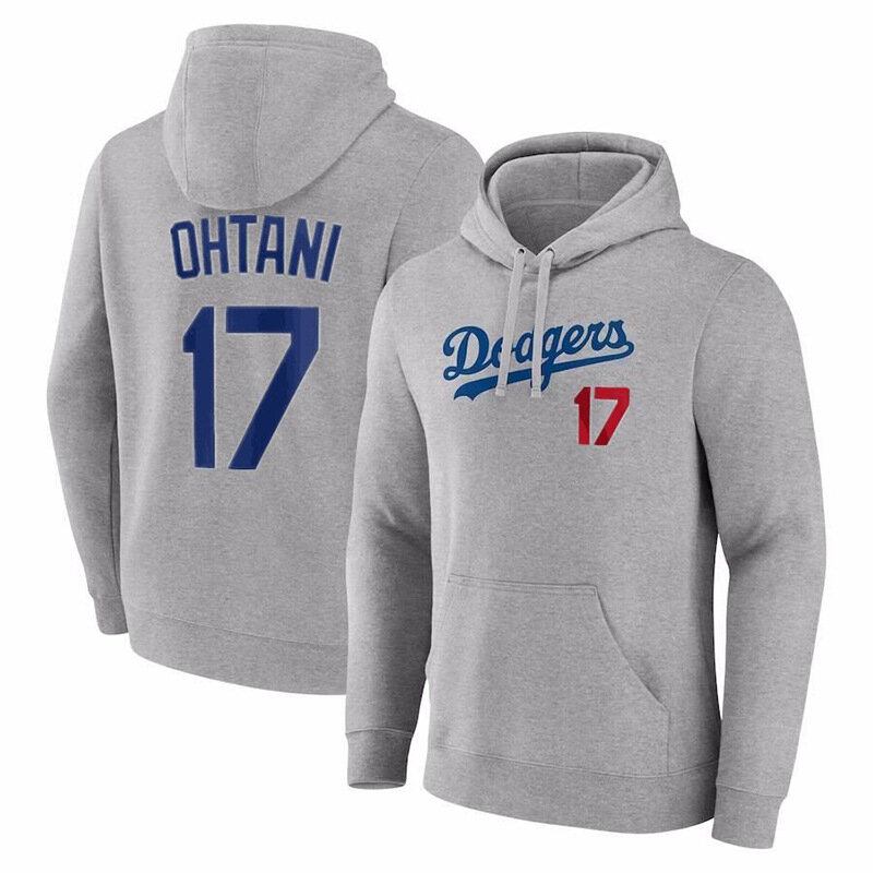 MLB Hoodie Los Angeles Dodgers Shohei Ohtani Num 17,long sleeve baseball hooded sweatshirt with drawstring and two pocket