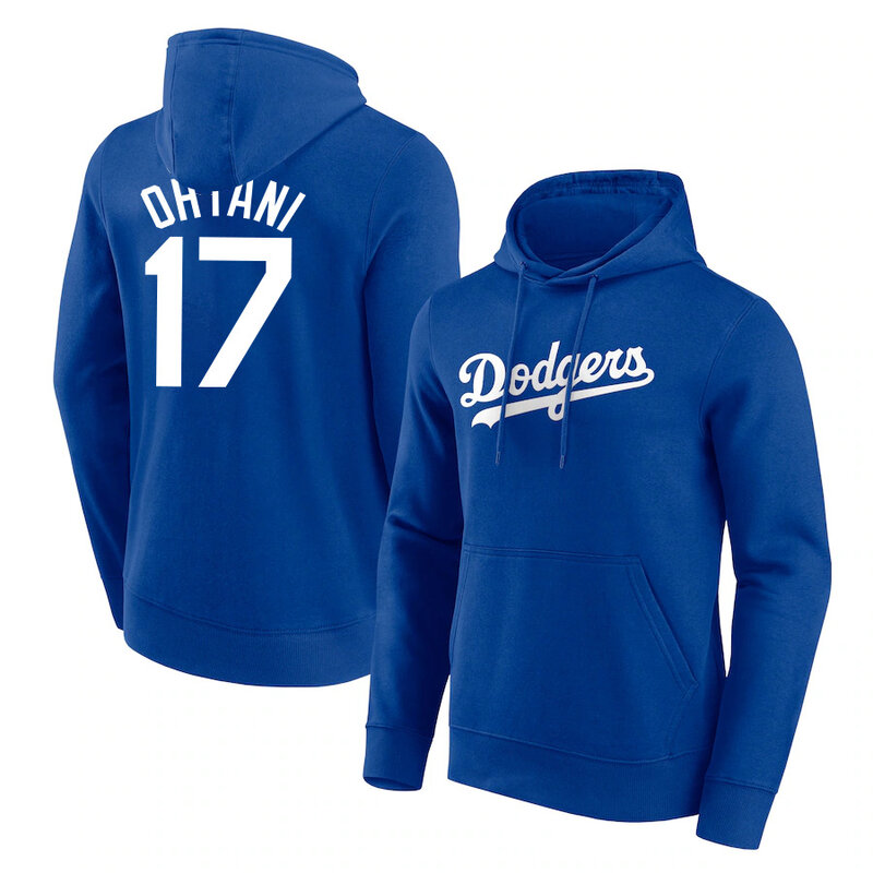 MLB Hoodie Los Angeles Dodgers Shohei Ohtani Num 17,long sleeve baseball hooded sweatshirt with drawstring and two pocket