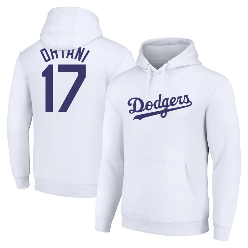 MLB Hoodie Los Angeles Dodgers Shohei Ohtani Num 17,long sleeve baseball hooded sweatshirt with drawstring and two pocket