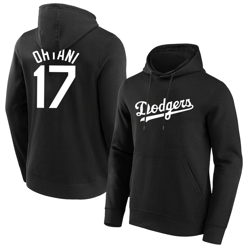 MLB Hoodie Los Angeles Dodgers Shohei Ohtani Num 17,long sleeve baseball hooded sweatshirt with drawstring and two pocket