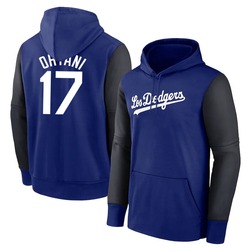 MLB Hoodie Los Angeles Dodgers Shohei Ohtani Num 17,long sleeve baseball hooded sweatshirt with drawstring and two pocket