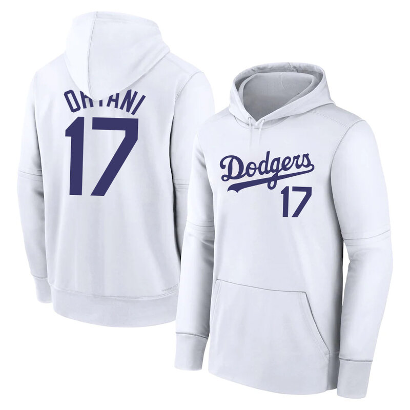 MLB Hoodie Los Angeles Dodgers Shohei Ohtani Num 17,long sleeve baseball hooded sweatshirt with drawstring and two pocket