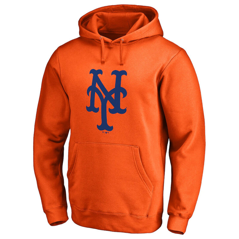 New York Mets apparel - MLB Hoodie New York Mets Hooded Sweatshirt Orange,long sleeve drawstring hooded baseball gear with front pockets