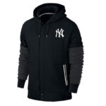 MLB jersey - MLB Jersey New York Yankees Zip UP Hoodie Black,long sleeve drawstring hooded baseball apparel with front pockets