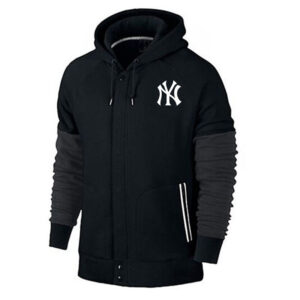 MLB jersey - MLB Jersey New York Yankees Zip UP Hoodie Black,long sleeve drawstring hooded baseball apparel with front pockets