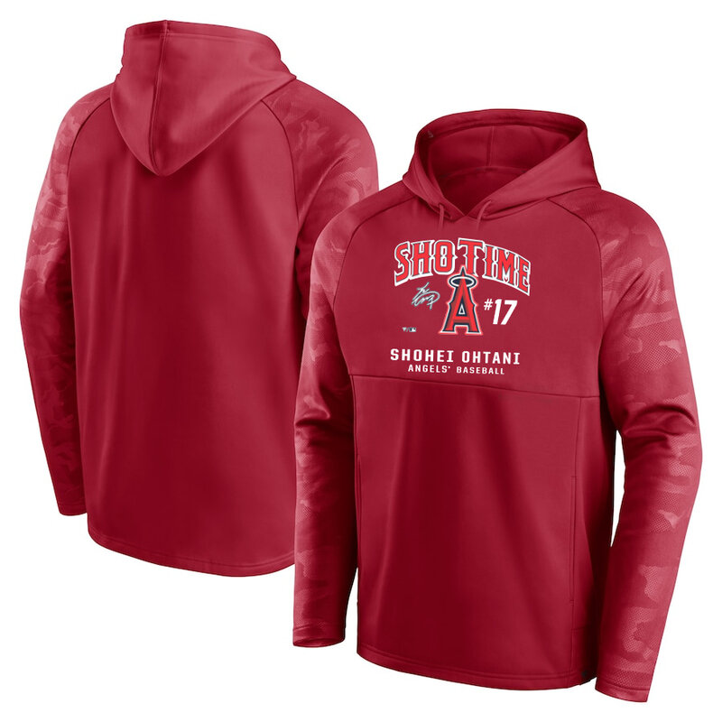 MLB Los Angeles Angels Sho-Time Shohei Ohtani Hoodie Red,long sleeve baseball drawstring hooded sweatshirt with two pockets