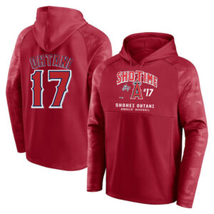 MLB Los Angeles Angels Sho-time Shohei Ohtani Baseball Hoodie Red,long sleeve baseball drawstring hooded sweatshirt with two pockets