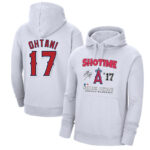 MLB Los Angeles Angels Sho-time Shohei Ohtani Pullover Hoodie White,long sleeve baseball drawstring hooded sweatshirt with two pockets