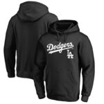 MLB Los Angeles Dodgers Hooded Baseball Hoodie Black,long sleeve baseball hooded sweatshirt with drawstring and two pocket