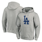 MLB Los Angeles Dodgers Hooded Baseball Sweatshirt Grey,long sleeve baseball hooded sweatshirt with drawstring and two pocket