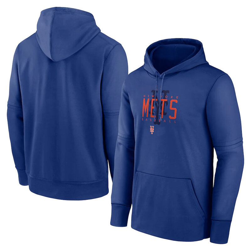 New York Mets apparel - MLB New York Mets Pullover Hoodie Blue,long sleeve drawstring hooded baseball gear with front pockets
