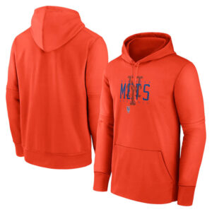New York Mets apparel - MLB New York Mets Pullover Hoodie Orange,long sleeve drawstring hooded baseball gear with front pockets