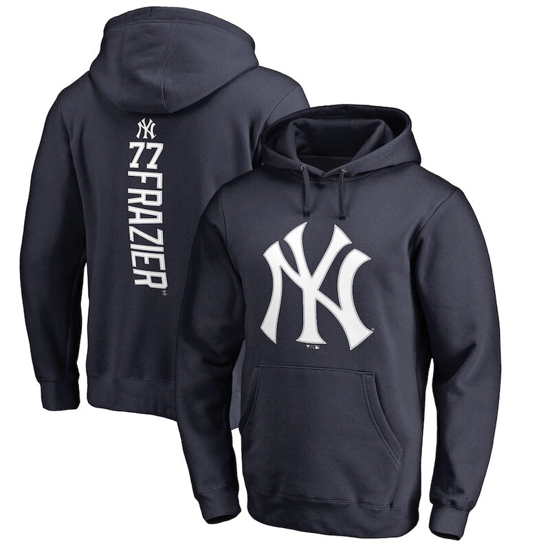 MLB jersey - MLB New York Yankees Clint Frazier Baseball Hoodie Dark Blue,long sleeve drawstring hooded baseball apparel with front pockets