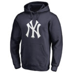 MLB jersey - MLB New York Yankees Pullover Baseball Hoodie Dark Blue,long sleeve drawstring hooded baseball apparel with front pockets