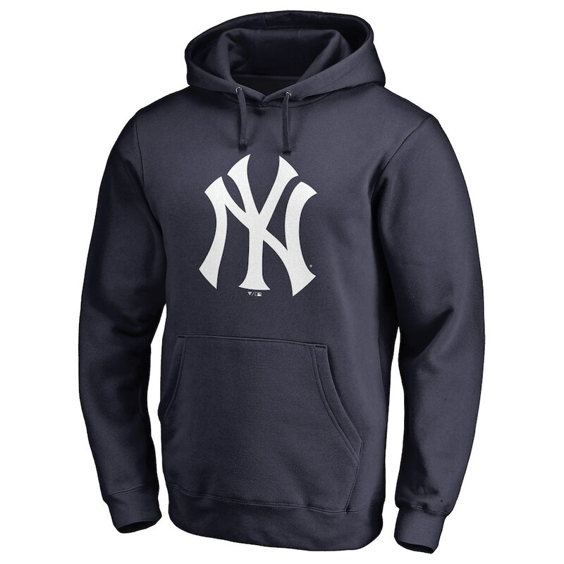MLB jersey - MLB New York Yankees Pullover Baseball Hoodie Dark Blue,long sleeve drawstring hooded baseball apparel with front pockets
