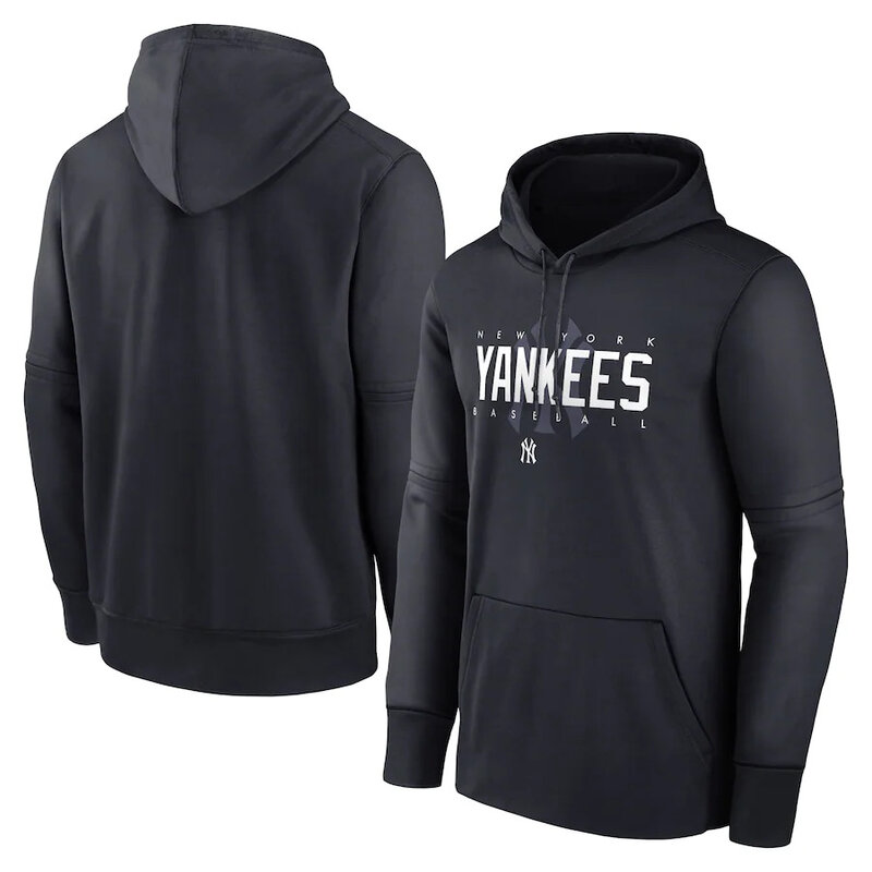 MLB jersey - MLB New York Yankees Pullover Hoodie Black,long sleeve drawstring hooded baseball apparel with front pockets