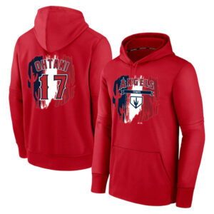 MLB Pullover Hoodie Los Angeles Angels Tempe Shohei Ohtani Red,long sleeve baseball drawstring hooded sweatshirt with two pockets