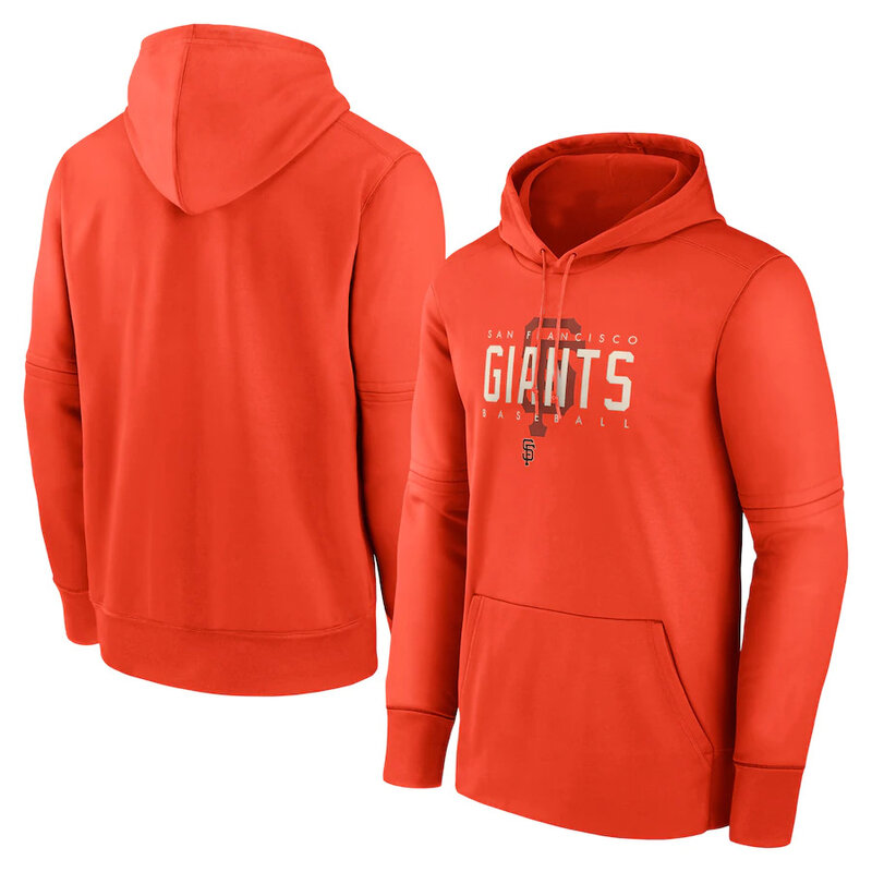 MLB official licensed merchandise - MLB San Francisco Giants Pullover Hoodie Orange,long sleeve drawstring hooded baseball gear with two front pockets