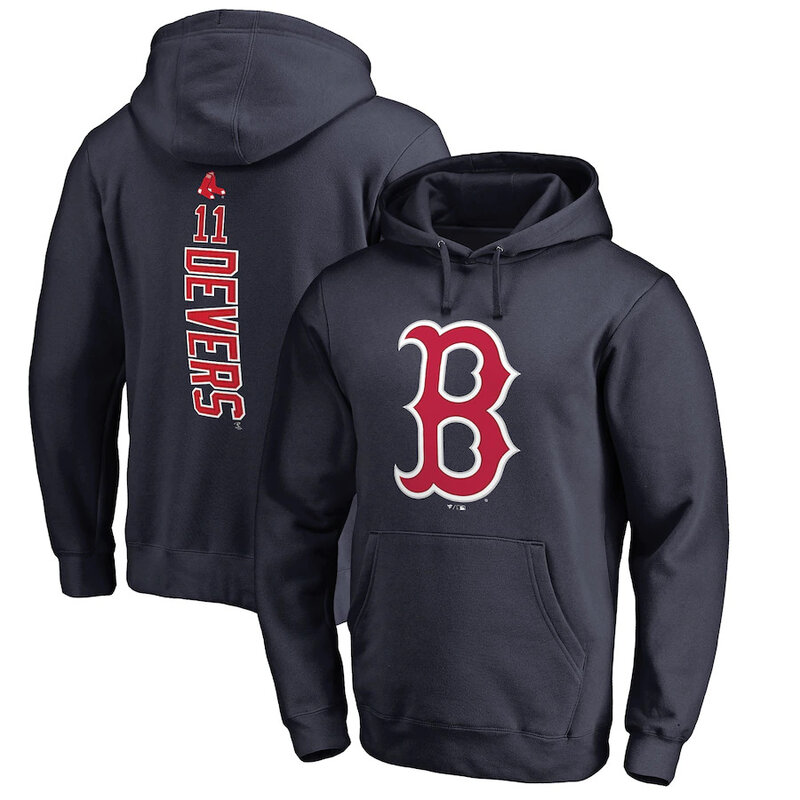 Boston Red Sox baseball Gear - MLB Team Boston Red Sox Baseball Hoodie Dark Blue,long sleeve drawstring hooded baseball apparel with front pockets