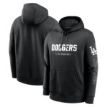 MLB Team Los Angeles Dodgers Baseball Hoodie Black,long sleeve baseball hooded sweatshirt with drawstring and two pocket