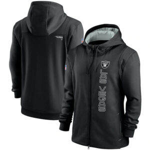 National Football League (NFL) Las Vegas Raiders long sleeve full zip up hoodie with drawstring hooded for NFL die-heart fans