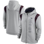 National Football League (NFL) New England Patriots long sleeve full zip up hoodie with drawstring hooded for NFL die-heart fans