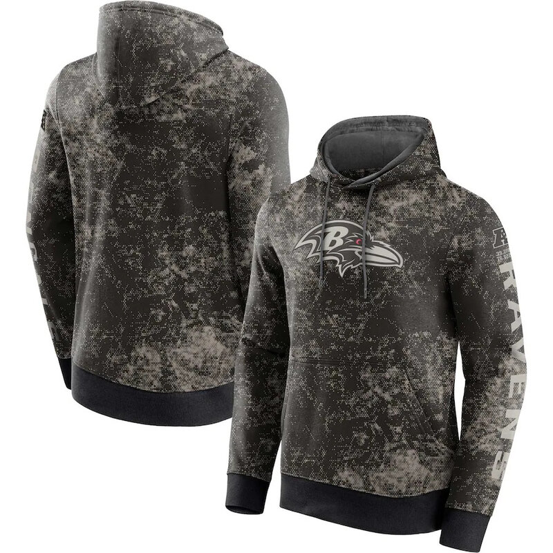 NFL Camouflage Hoodie Baltimore Ravens Jersey Black,Classic Team Logo - Long Sleeve Unisex Adult Pullover Hoodie - Officially Licensed NFL Apparel