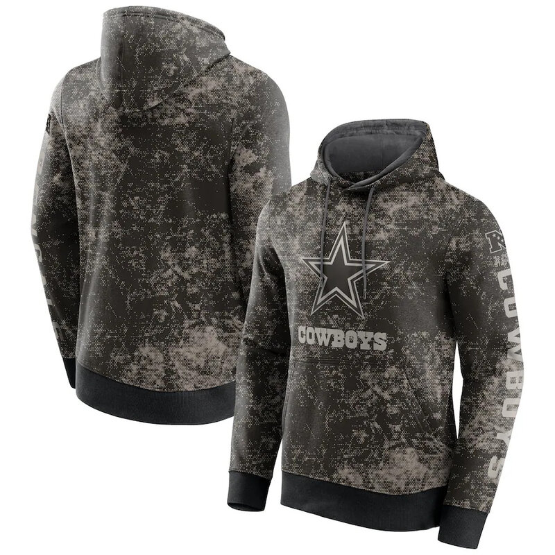 NFL Camouflage Hoodie Dallas Cowboys Jersey Black,Classic Team Logo - Long Sleeve Unisex Adult Pullover Hoodie - Officially Licensed NFL Apparel