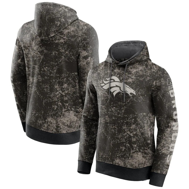 NFL Camouflage Hoodie Denver Broncos Jersey Black,Classic Team Logo - Long Sleeve Unisex Adult Pullover Hoodie - Officially Licensed NFL Apparel