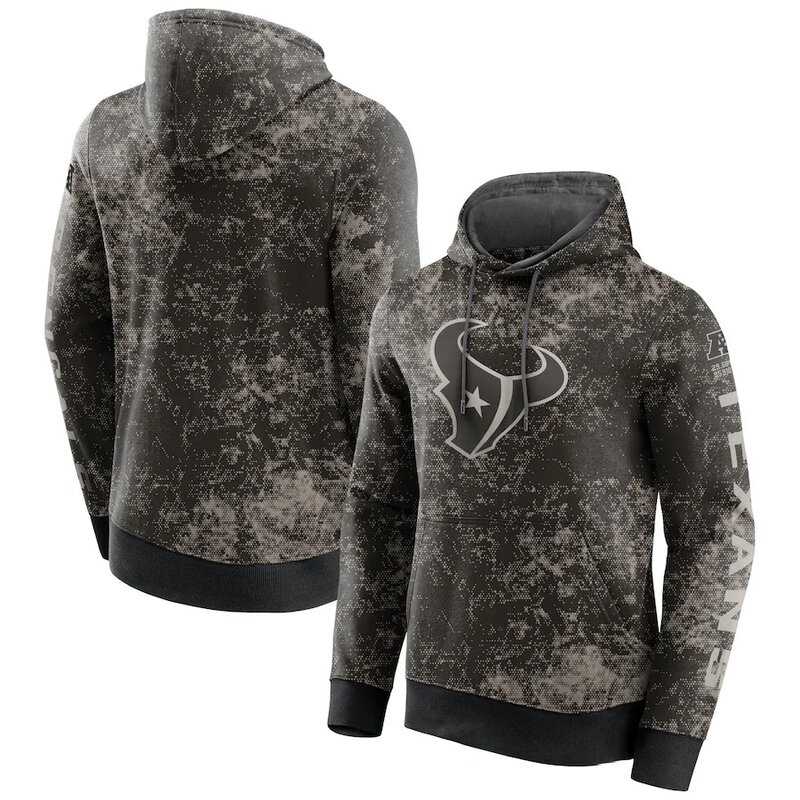 NFL Camouflage Hoodie Houston Texans Jersey Black,Classic Team Logo - Long Sleeve Unisex Adult Pullover Hoodie - Officially Licensed NFL Apparel