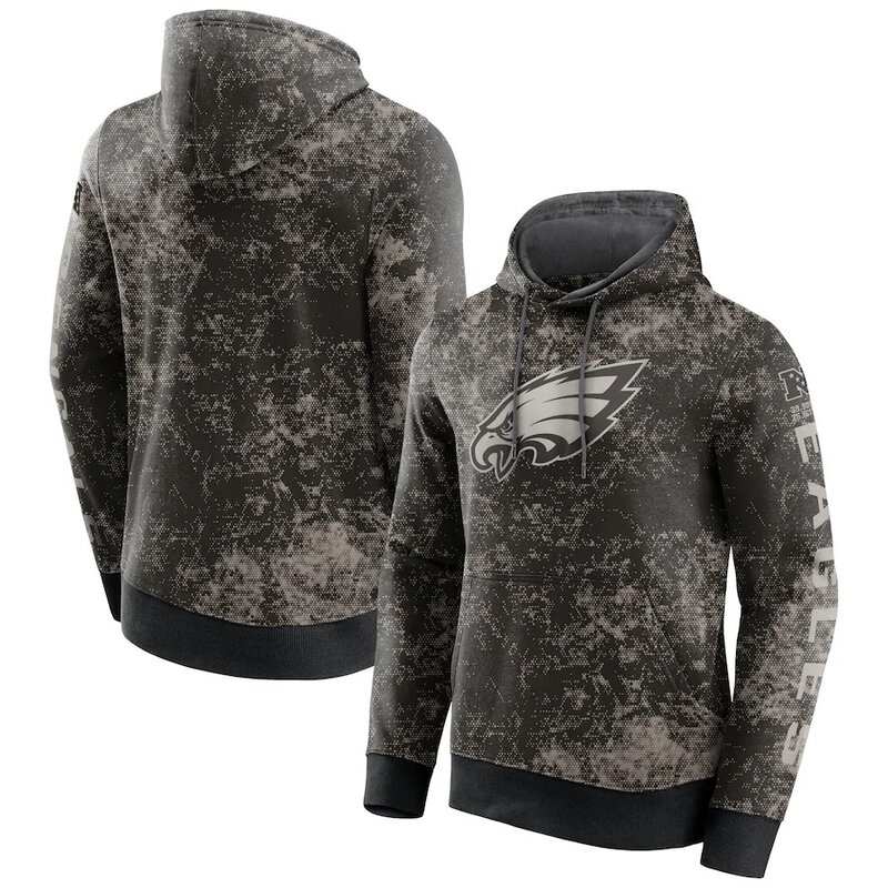NFL Camouflage Hoodie Philadelphia Eagles Jersey Black,Classic Team Logo - Long Sleeve Unisex Adult Pullover Hoodie - Officially Licensed NFL Apparel