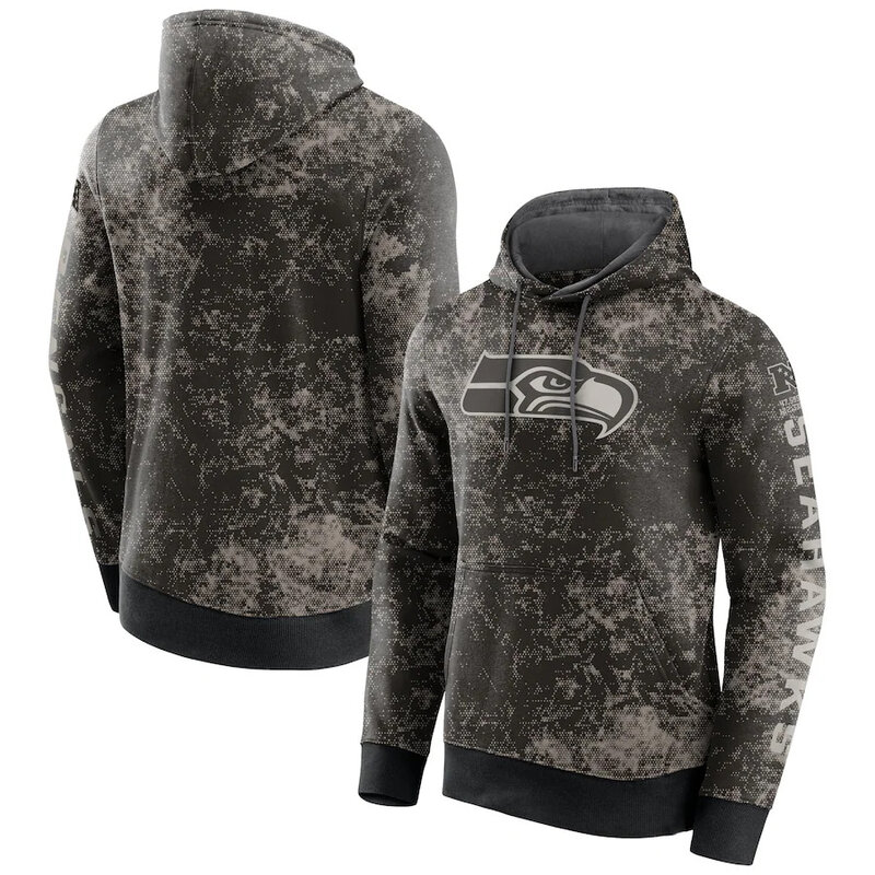 NFL Camouflage Hoodie Seattle Seahawks Jersey Black,Classic Team Logo - Long Sleeve Unisex Adult Pullover Hoodie - Officially Licensed NFL Apparel