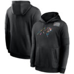 NFL apparel - NFL Carolina Panthers Crucial Catch Football Hoodie Black,long sleeve drawstring hooded baseball sweatshirt with front pockets