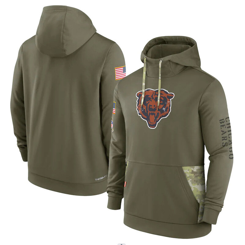 America National Football League NFL merchandise Chicago Bears drawstring pullover Hoodie Arm Green