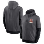 NFL Official Licensed NFL Cleveland Browns Full Zip UP Hoodie Grey - america National Football League football Gear Apparel