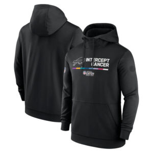 NFL apparel - NFL Crucial Catch Buffalo Bills Jersey Hoodie Black,long sleeve drawstring hooded baseball sweatshirt with front pockets