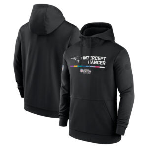 NFL apparel - NFL Crucial Catch New England Patriots Jersey Hoodie Black,long sleeve drawstring hooded baseball sweatshirt with front pockets