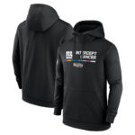 NFL apparel - NFL Crucial Catch New York Giants Jersey Hoodie Black,long sleeve drawstring hooded baseball sweatshirt with front pockets