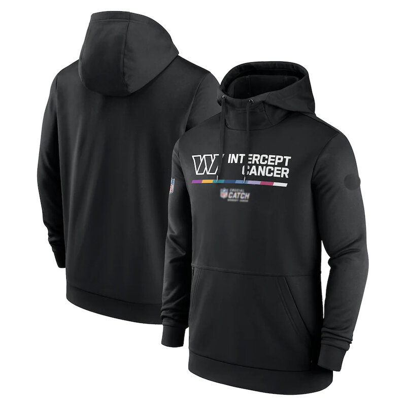 NFL apparel - NFL Crucial Catch Washington Commanders Jersey Hoodie Black,long sleeve drawstring hooded baseball sweatshirt with front pockets