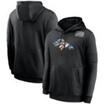 NFL apparel - NFL Denver Broncos Crucial Catch Football Hoodie Black,long sleeve drawstring hooded baseball sweatshirt with front pockets