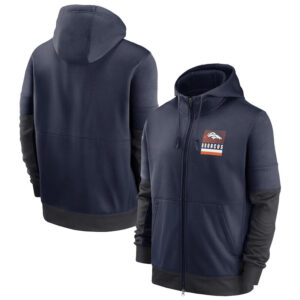 NFL Official Licensed NFL Denver Broncos Full Zip UP Hoodie Grey - america National Football League football Gear Apparel