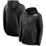 NFL apparel - NFL Detroit Lions Crucial Catch Football Hoodie Black,long sleeve drawstring hooded baseball sweatshirt with front pockets