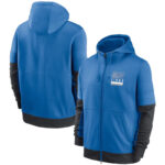 NFL Official Licensed NFL Detroit Lions Full Zip UP Hoodie Blue - america National Football League football Gear Apparel